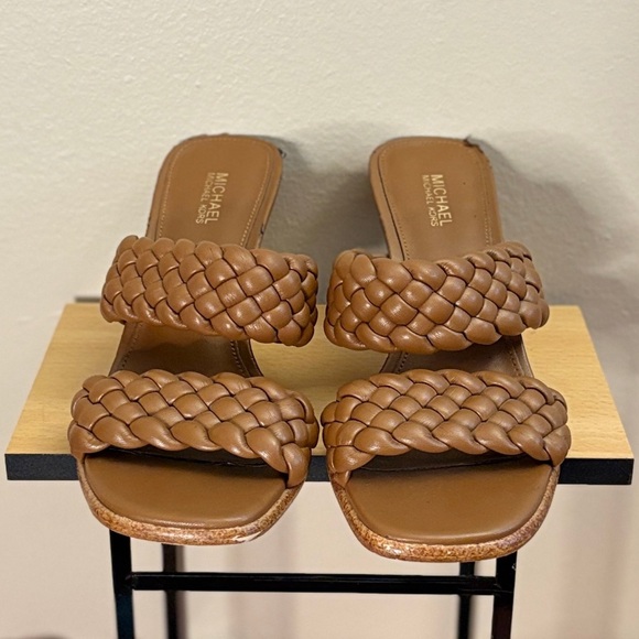 Michael Kors Cognac Brown Braided 3” Heeled Sandals - Picture 4 of 16